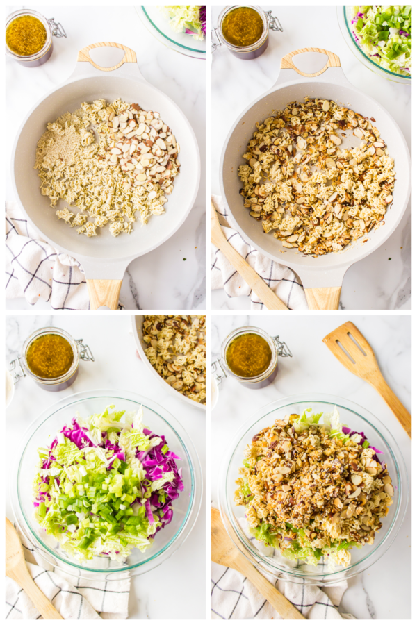 making a ramen salad