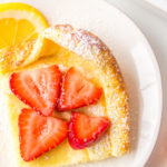 Greek Yogurt Dutch Baby with strawberries