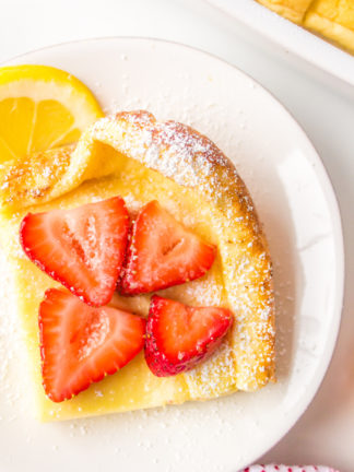 Greek Yogurt Dutch Baby with strawberries