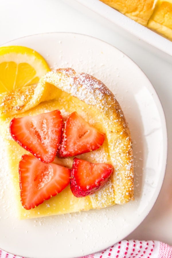 Greek Yogurt Dutch Baby with strawberries