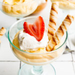 Vanilla Pudding Parfait with cream