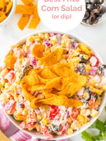 a bowl of frito corn salad