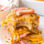 Cake Pan Ham Cheese Sandwiches with tomato