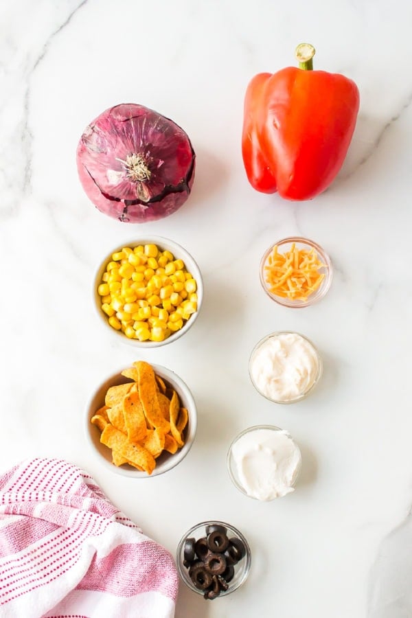 ingredients for corn salad with fritos