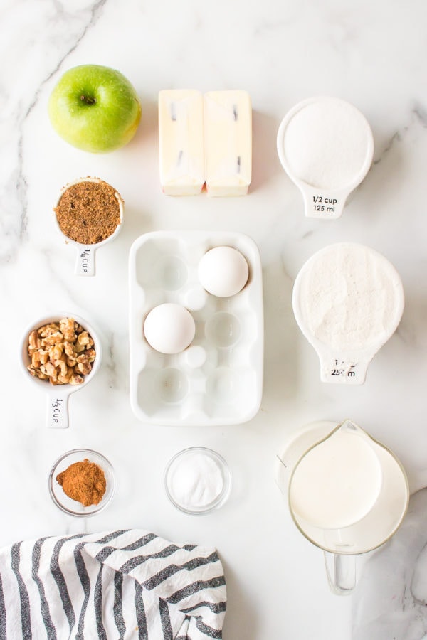 ingredients for Hood River Fresh Apple Cake