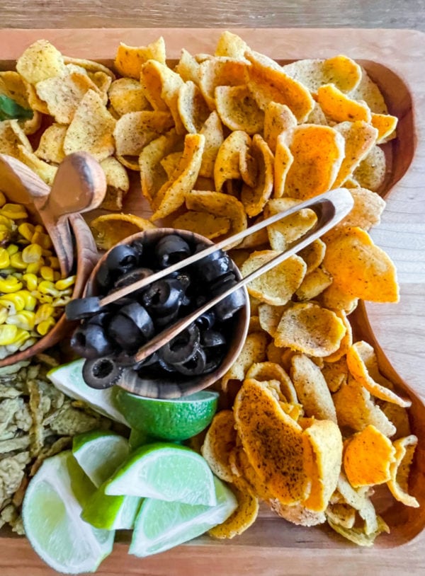 olives and chips for taco salad