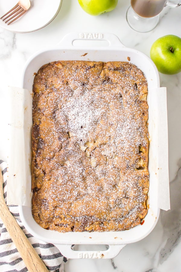 fresh baked apple cake