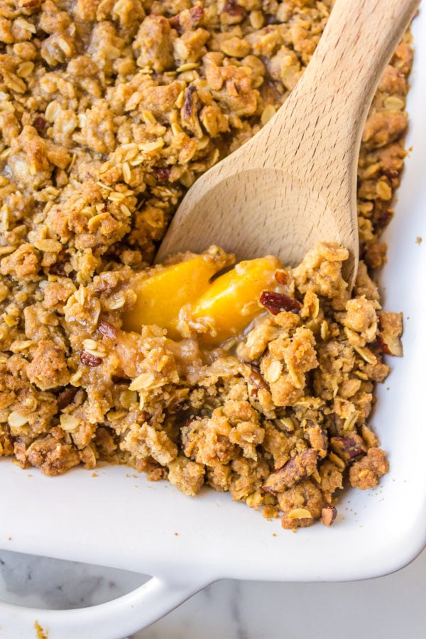 just baked peach crisp