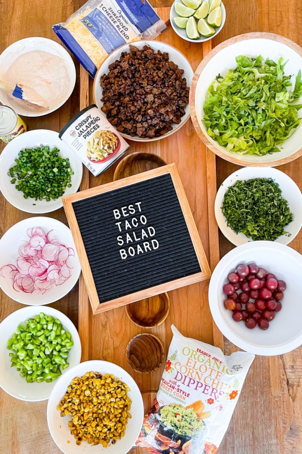 ingredients for Best Taco Salad Board