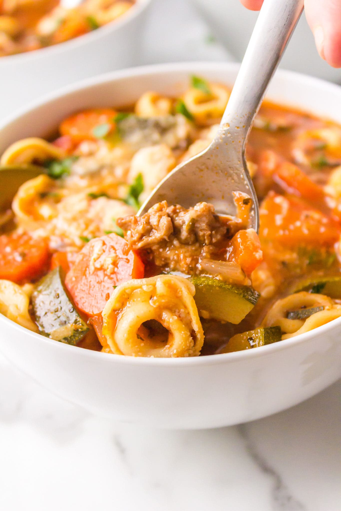 Italian Sausage Tortellini Soup - Reluctant Entertainer