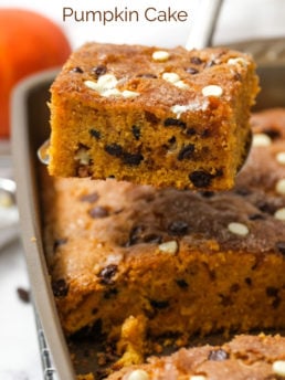 a serving of White and Dark Chocolate cake with pumpkin