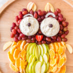 a fruit platter shaped like an owl