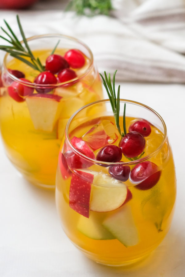 sangria with sprig of rosemary