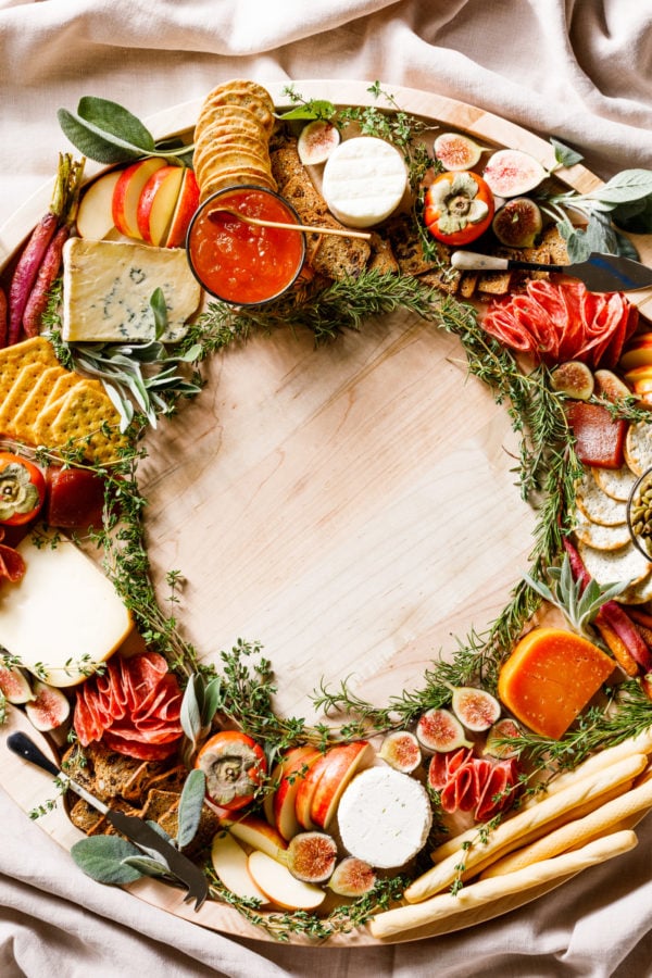 a wreath with cheese