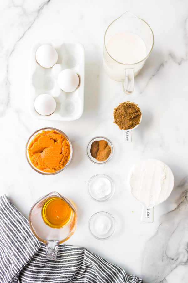 ingredients for pumpkin waffles