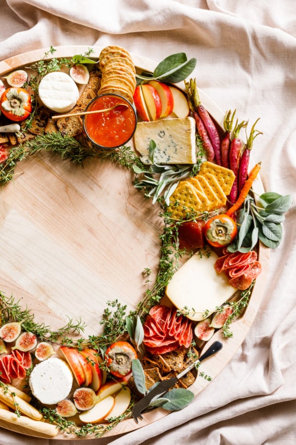 a round cheese board for holidays