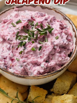 Cranberry Jalapeno Dip with fresh rosemary