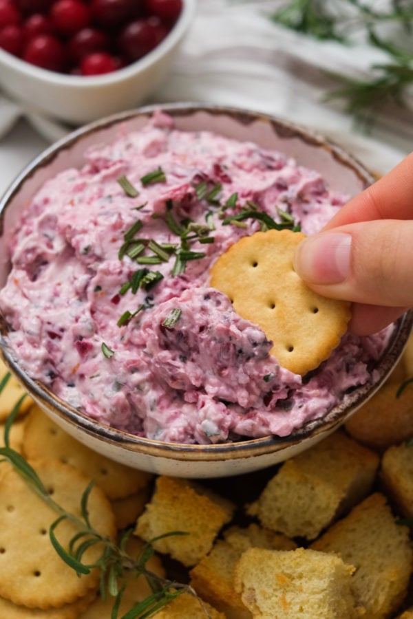 Ritz cracker bite of dip