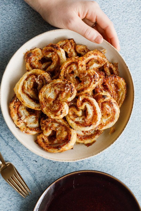 plate of Puff Pastry Palmiers with Fig