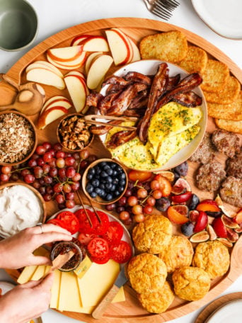 biscuit board with bacon