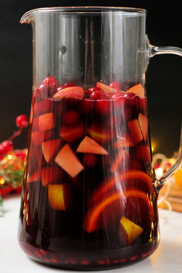 fruit wine in pitcher