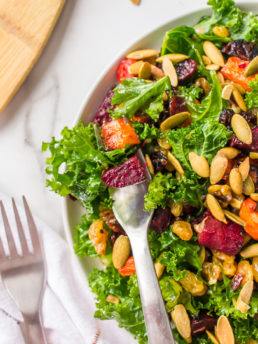 Kale Salad with Beets serving