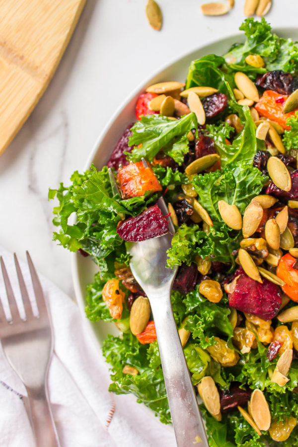 Kale Salad with Beets serving