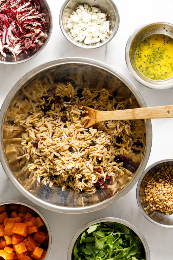 ingredients for lemon orzo salad