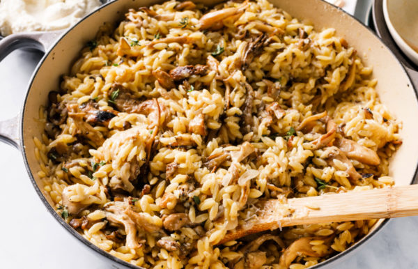 cooked Mushroom Orzo with Ricotta