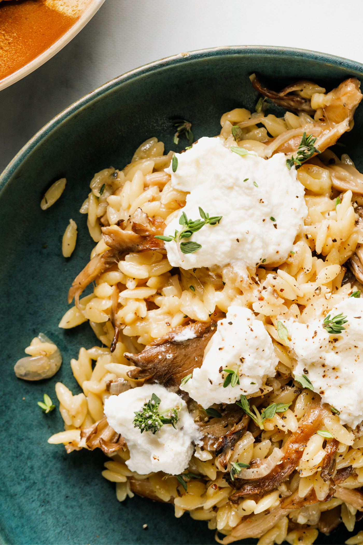 Creamy Mushroom Orzo with Ricotta Reluctant Entertainer