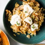 serving of Mushroom Orzo with Ricotta