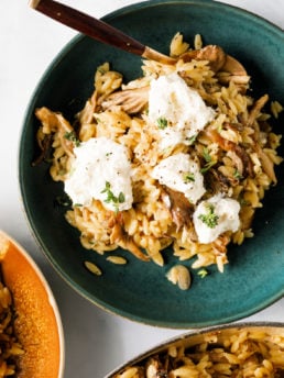 serving of Mushroom Orzo with Ricotta