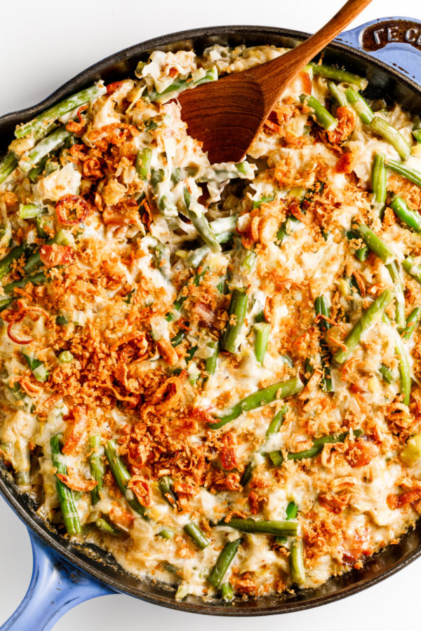 Cheesy Green Beans with shallots