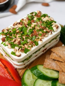 cream cheese with pesto dip