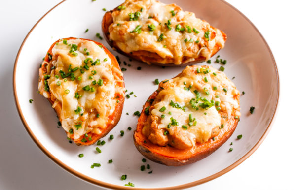 savory twice baked sweet potatoes