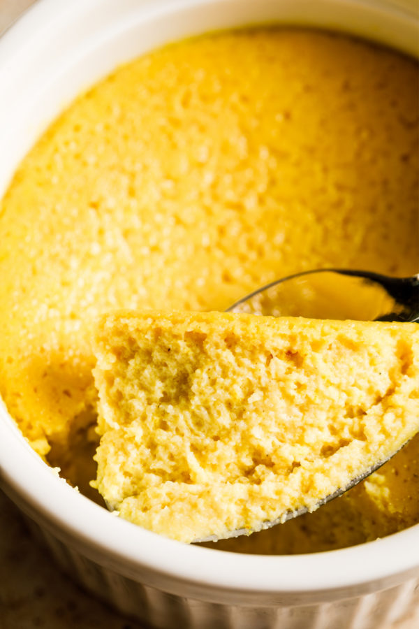 bite of corn pudding