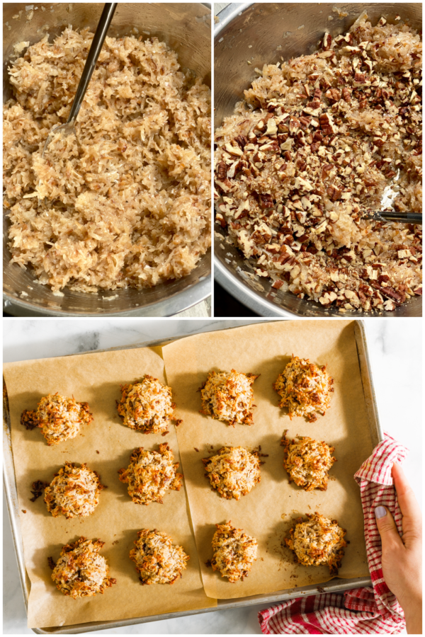 cookie dough for Coconut Macaroon Cookies with Pecans