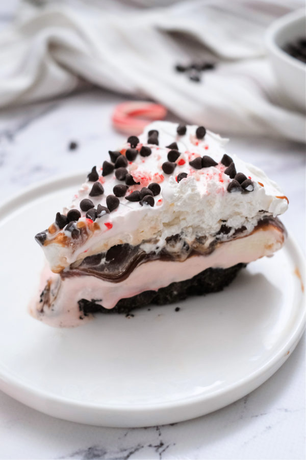 slice of frozen peppermint pie