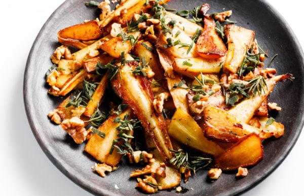 Fried Parsnips in a bowl