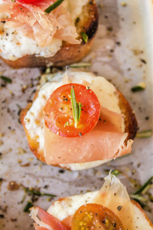 one burrata crostini