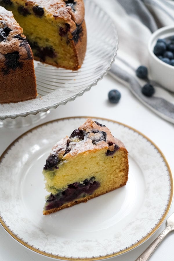 slice of blueberry cake