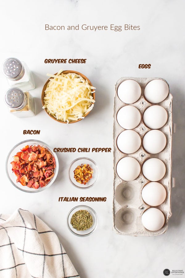 ingredients for Bacon and Gruyere Egg Bites