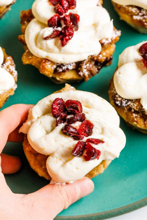 French Toast Cupcake with orange topping