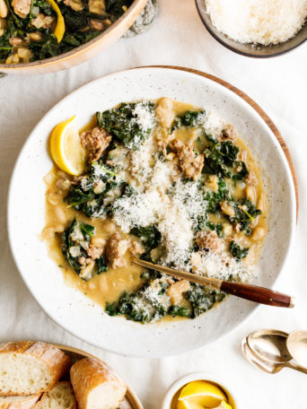 bean, kale, sausage soup