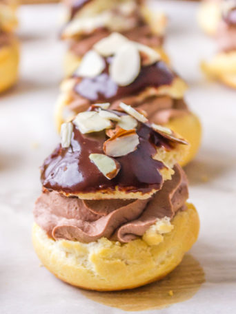 cream puff with chocolate