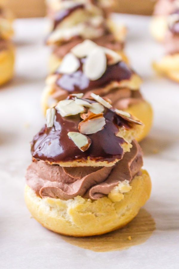 cream puff with chocolate