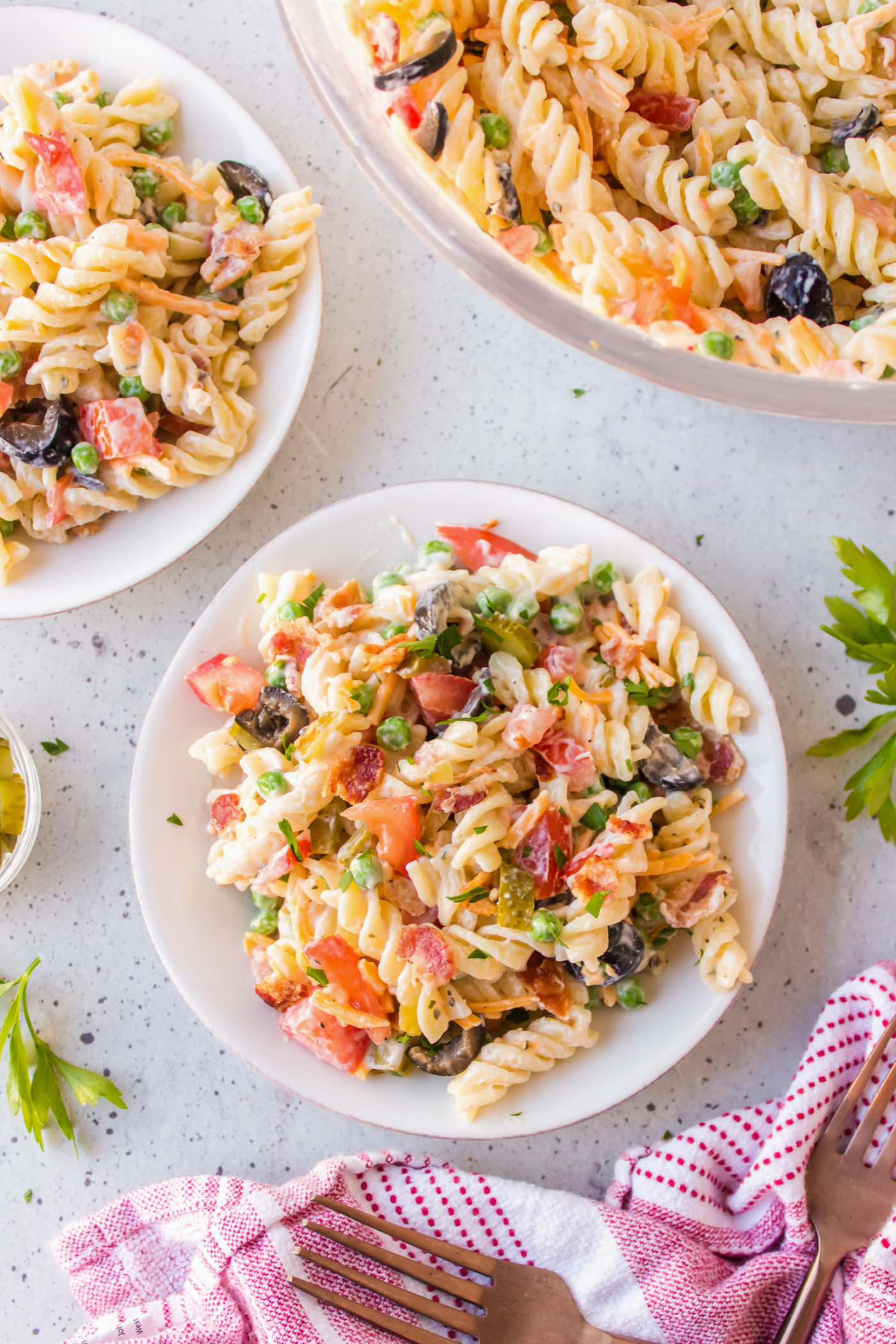 Bacon Ranch Pasta Salad - Reluctant Entertainer