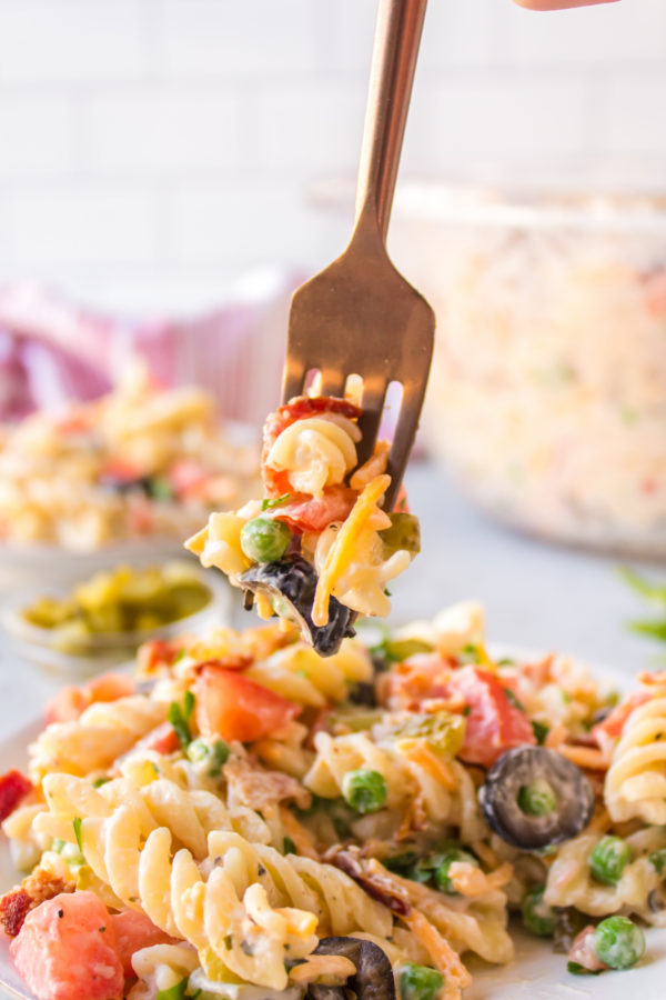 fork bike of pasta salad