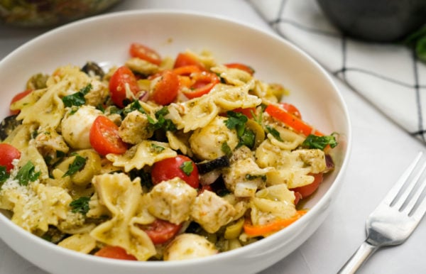 Chicken Pesto Pasta Salad - Reluctant Entertainer