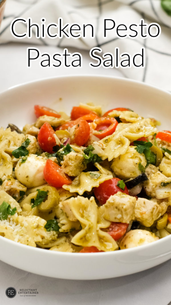 bowl of Chicken Pesto Pasta Salad